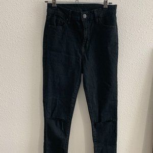 Black BDG Twig High Rise Ripped Knee Skinny Jeans
